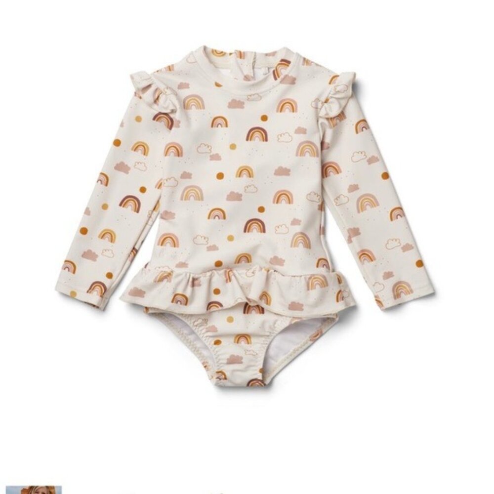 NWT Liewood swimsuit Rainbow love sandy 6-7 rash Guard